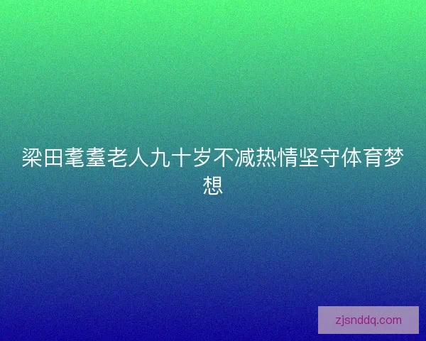 梁田耄耋老人九十岁不减热情坚守体育梦想