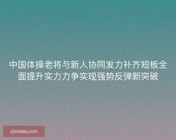 中国体操老将与新人协同发力补齐短板全面提升实力力争实现强势反弹新突破
