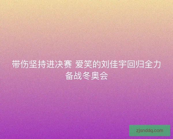 带伤坚持进决赛 爱笑的刘佳宇回归全力备战冬奥会 带伤坚持进决赛 爱笑的刘佳宇回归全力备战冬奥会